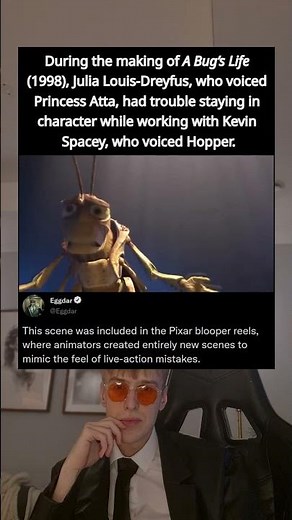 During the making of A Bug's Life (1998), Julia Louis-Dreyfus, who voiced Princess Atta, had trouble