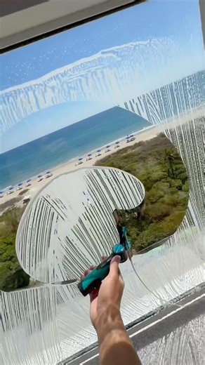 Window Cleaning with a ocean view ✨#ocean #views #beach #foryou #relaxing