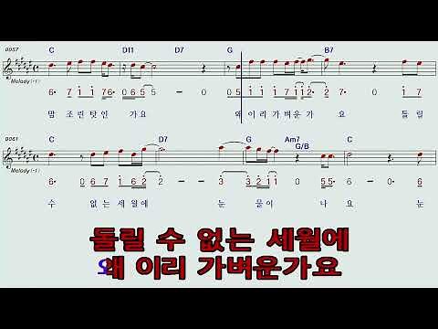 돌릴수없는세월♡조항조G하모니카숫자악보MR