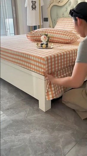 Secure flat sheets to prevent them from slipping or bunching up on the mattress #shorts #viral
