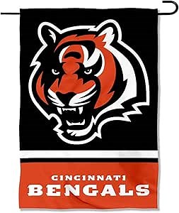 WinCraft Cincinnati Bengals Bengal Head Logo Garden Flag Double Sided Banner