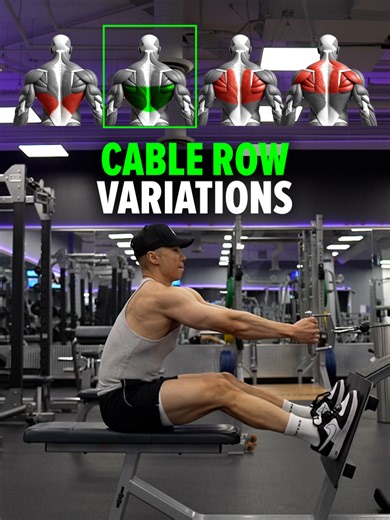 Cable Row Handles & Muscles Worked Single D-Handle — Best for isolating the lats V-Handle (Close Grip) — Primarily lats, with moderate mid-trap involvement Medium-Grip Mag Handle — Emphasizes the mid-back and upper lats Wide-Grip Mag Handle — Shifts focus to the upper back (rear delts, and middle-to-upper traps) Outfit from ⁨@dfyne.official - Use code DELTA for 10% off. Link in bio. Size & Shred Training program 👉🏻 deltabolic.com (link in bio)