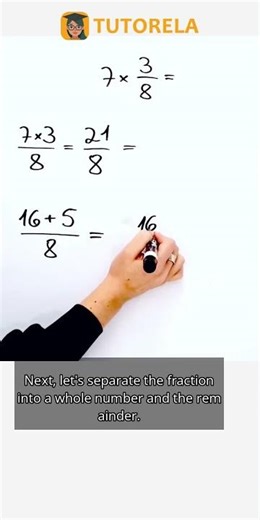 Multiplying 7 by 3/8 and Converting to Mixed Numbers #Math #MixedFractions