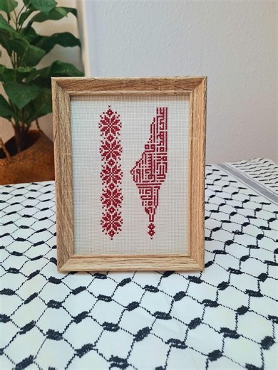Handmade Tatreez Palestine Map - Embroidered Frame - Etsy