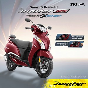 102 reactions | Experience unmatched performance and superior mileage with TVS Jupiter 125 SmartXonnect. Price starts at ₹79,540. | TVS Jupiter | Facebook