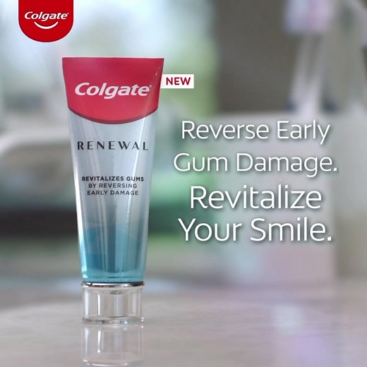 24K views · 101 reactions | With technology backed by clinical research, Colgate Renewal revitalizes gums by reversing early damage. What's that mean? Less gum inflammation so your gums are healthy and revitalized.  It also gently whitens teeth to remove surface stains, so your smile can get glowing again. ✨ ✔️ vegan ✔️ sugar-free ✔️ gluten-free ✔️ enamel safe for daily use Learn more: https://www.colgate.com/en-us/renewal | Colgate | Facebook