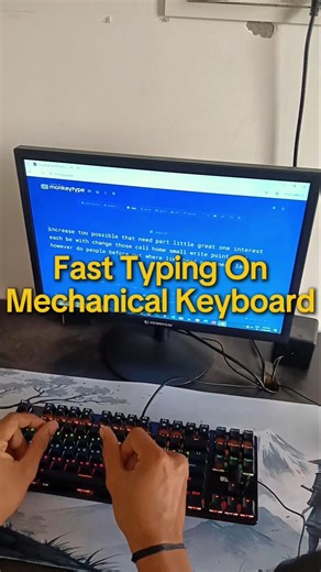 Fast Typing On Mechanical Keyboard #fasttyping #typing #mechanicalkeyboard #typingspeed #viralshorts