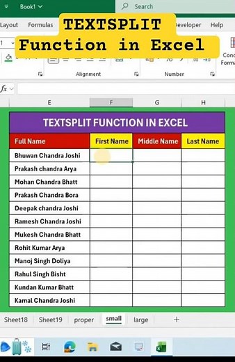 TEXTSPLIT Function in Excel.