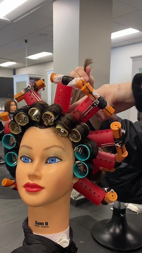 Cosmetology Challenge of the Day: Roller Set, Thermal Curl, and Cornrows