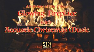 Glowing Fireplace with Acoustic Christmas Music