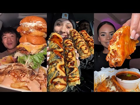 TIKTOK Mukbang Compilation | Taco Bell, Buldak, Cane’s, Birria & More! 🌮🌶🍗🔥