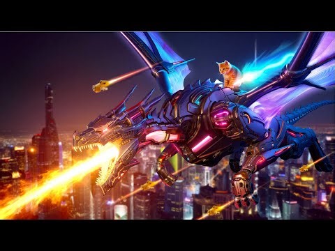 Kitty's awesome robot army: Wolf, Gorilla, Dragon, Shark and Lion! 🐱🤖🦍🦈🦁🐉