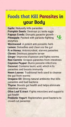2M views · 12K reactions | . . Foods that Kill Parasites in your body #viralpost2025 #health #laxative #fbyシvideo #viralreelsシ #reelsfbシ #ukreels #usa_tiktok #watersafety #Trump #tiktok #uk #newyork #DidYouKnow #parasites | My Health Tips | Facebook