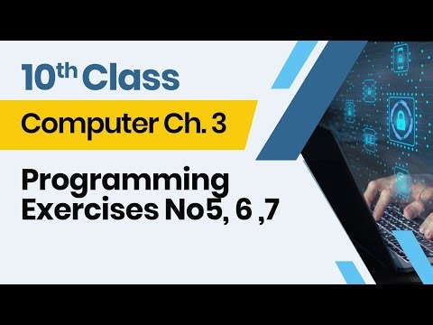 Computer Class 10 chapter 3 - 10th Class Computer Ch 3 - Programming Exercises 5-7