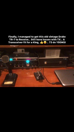 Have some time during the Lebaran break to tweak the vintage Drake TR-7.. Now it could receive well.. SWL HL4CDA in Jeju working DX on 40 meters.. The late King Hussein of Jordan JY1 sk favorite transceiver, 👍😎.. Now l, more tweaking needed so it could TX like it used to be.. Have a good weekend everyone.. 73 de YB0NSI.. | Djojo Nusa
