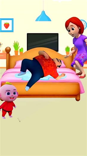 Mom, Look! Dad’s Bed Is Wet! 😂😳 | Funny Cartoon Short | USA English Animation