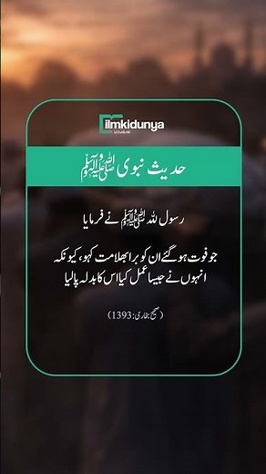 Hadees-e-Nabwi (S.A.W) | Sahih Bukhari 1393 | #ilmkidunya #hadees #hadith #islamicvideo #education