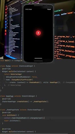 تصميم زر متوهج بال Provider في Flutter