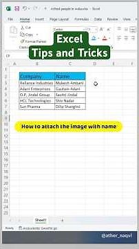 How to attached the image with name in excel l Excel tips and tricks #excelshorts #ytshorts #shorts