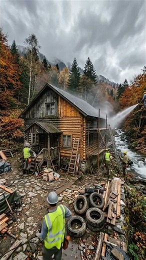 Pressure Washing an Old Cabin | Most Satisfying Cleanup Ever.#share #viral #trending