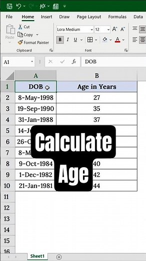Excel Tips: Calculate Exact Age in Excel FAST Using DATEDIF!