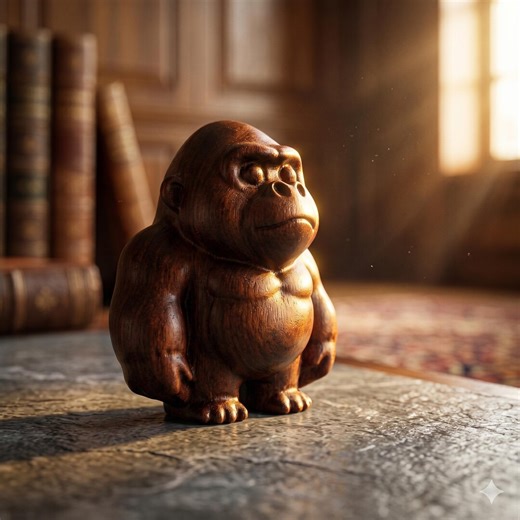 Hand Carved Wooden Gorilla Figurine, Minimalist Animal Sculpture, Rustic Home Decor, Desk Ornament, Natural Wood Statue, Gift for Him - Etsy