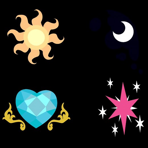 My Little Pony Princesses: Luna, Twilight Sparkle, Celestia, Cadence