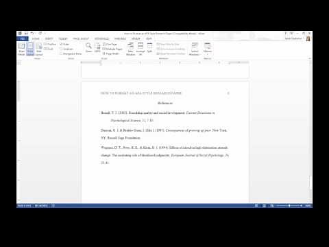 Creating an APA Research Paper: Hanging Indent