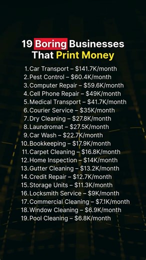 19 Boring Businesses That Print Money (One Does 141KMonth) #shorts