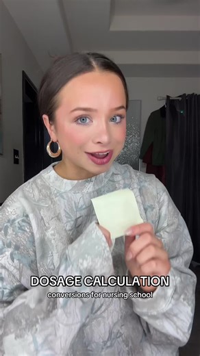 My conversion chart for dosage calculations in nursing school! 🤗 #studytips #dosagecalculations #nursingstudent #nursingschool #fypシ