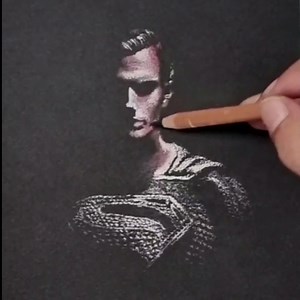 Highlight Drawing of Superman Medium: Pastel pencils on Black paper pad #superman #DC #dccomics #art #drawing | Veri Apriyatno Artist