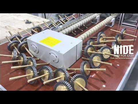 Automatic coating process for BLDC outer slot stator insulation | Electrostatic powder coating line
