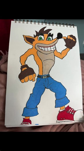 Crash Bandicoot drawing #crashbandicoot #art #blindartist #videogame #drawing