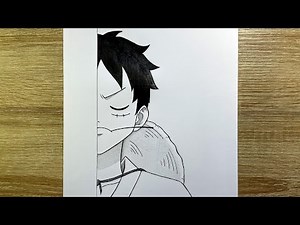 How to Draw Luffy Half Face Step by Step | Easy One Piece Drawing Tutorial