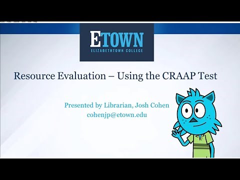 Resource Evaluation - Using the CRAAP Test