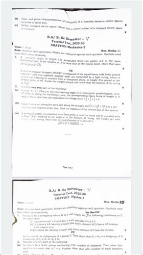 B.Sc. semester -5 tutorial paper 2025-26 (ECC)