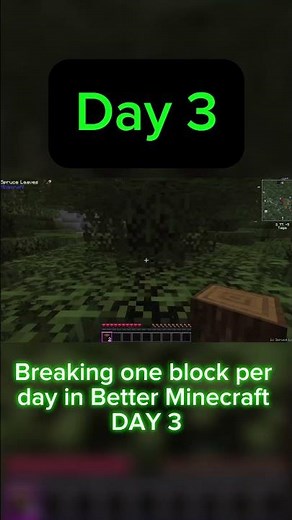 Breaking ONE Block Per Day in Better Minecraft Hardcore - Day 3 #minecraftchallenge