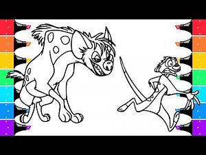 The Lion King Coloring Pages | Coloring Hyena Chase Timon