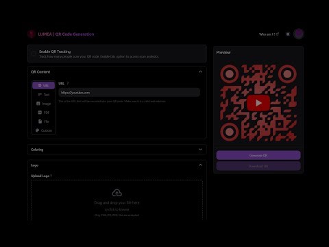 Next JS QR Code Generator(Lumea) Showcase