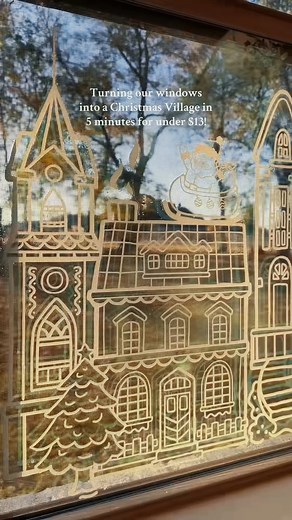 These huge double-sided clings look amazing inside and out! Creates a stunning snowy village on any window instantly. Create your window village! #WindowClings #ChristmasDecor #SnowyVillage #HolidayDecor | Noise HD