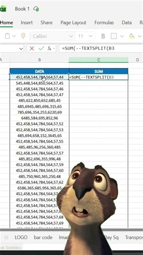 How to Total Comma Separated Numbers in Excel | TEXTSPLIT Function Trick 🔥