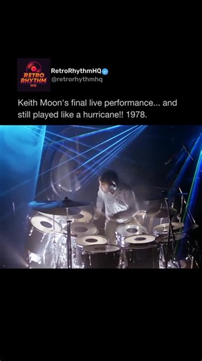 RetroRhythmHQ on Instagram: "🎶Filmed at Shepperton Studios in 1978, “Won’t Get Fooled Again” captures The Who in their final moments with Keith Moon. Even as his health declined, Moon’s explosive drumming still drove the band like a hurricane closing one of the most iconic chapters in rock history🥁⚡ Follow @retrorhythmhq for iconic rock and nostalgic musical moments 📼💽 🎙️: @officialthewho #thewho #wontgetfooledagain #rockmusic #70smusic"