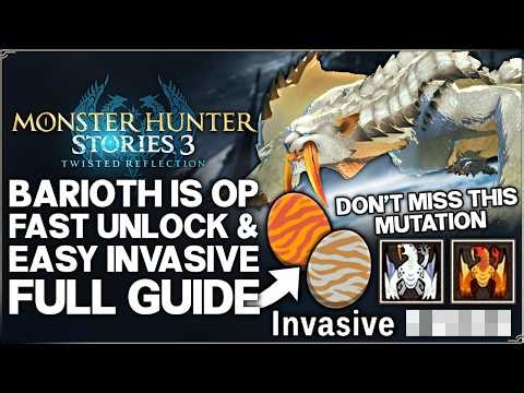 Monster Hunter Stories 3 - How to Unlock Barioth & Secret Mutation Easy - Invasive Khezu Guide!