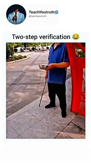 teachyoutruth on Instagram: "This hilarious video captures a man pretending to be a blind beggar, complete with a cane and a metal bowl for donations. The real comedy kicks in when someone drops a bill into his bowl, and he immediately lifts his sunglasses to give the cash a quick, thorough "two-step verification". It's a perfectly timed moment that shows he's definitely keeping a close eye on his earnings despite the disguise. This cheeky scene is a great reminder that appearances can be very d