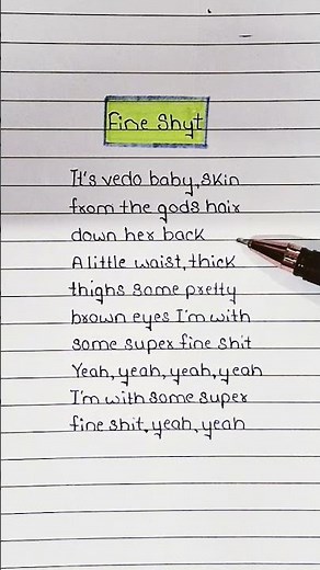 Fine Shyt (Lyrics) ~ Vedo 🩵 #fineshyt