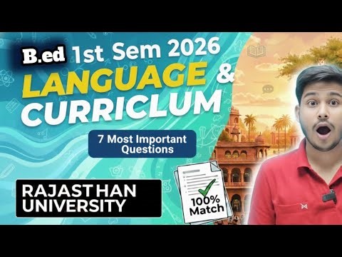 I will definitely come 🤩🤯 Bed 1st semester language and curriculum important question 2026 Rajast...