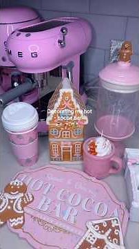 Decorating my hot cocoa bar for PINKMAS ☕️🍫🎄🎀🎅🏻