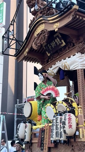 【川越まつり2026】 #新富町二丁目 #新富町二丁目囃子連 #鏡獅子の山車 #おかめ