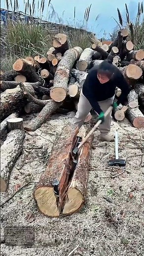 Hammer & Wedge: Splitting Logs the Old - School Way: How a Simple Tool Combo Feeds Winter Fires