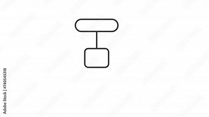 Animated algorithm icon. Flowchart line animation. Decision making chart. Process optimization. Machine learning. Black illustration on white background. HD video with alpha channel. Motion graphic